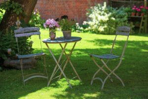 Shady garden lawn Berkshire